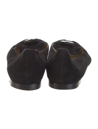 Sarah Flint Suede Bow Accents Loafers