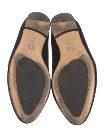 Sarah Flint Suede Bow Accents Loafers