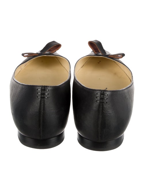 Sarah Flint Leather Bow Accents Ballet Flats