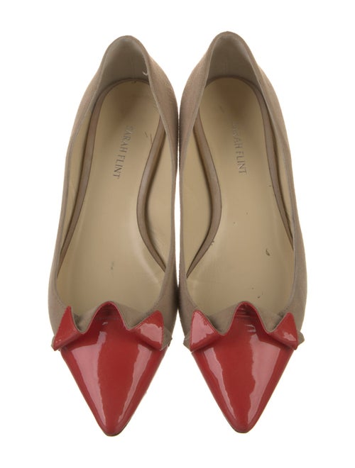 Sarah Flint Suede Colorblock Pattern Ballet Flats