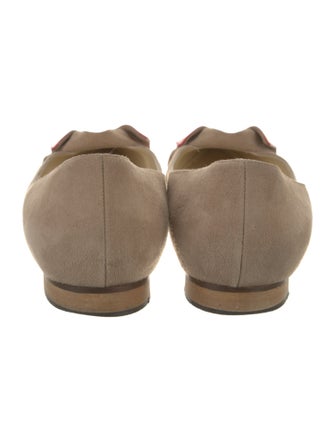 Sarah Flint Suede Colorblock Pattern Ballet Flats