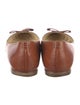 Sarah Flint Leather Bow Accents Ballet Flats
