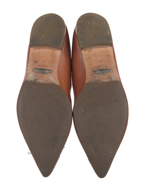 Sarah Flint Leather Bow Accents Ballet Flats