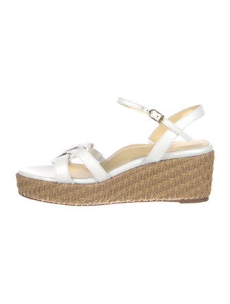 Sarah Flint Leather Bow Accents Espadrilles