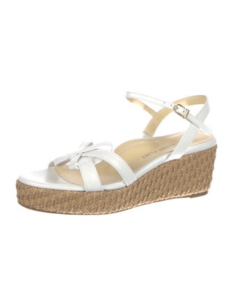 Sarah Flint Leather Bow Accents Espadrilles