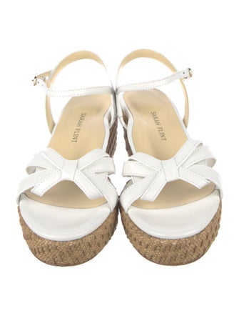 Sarah Flint Leather Bow Accents Espadrilles
