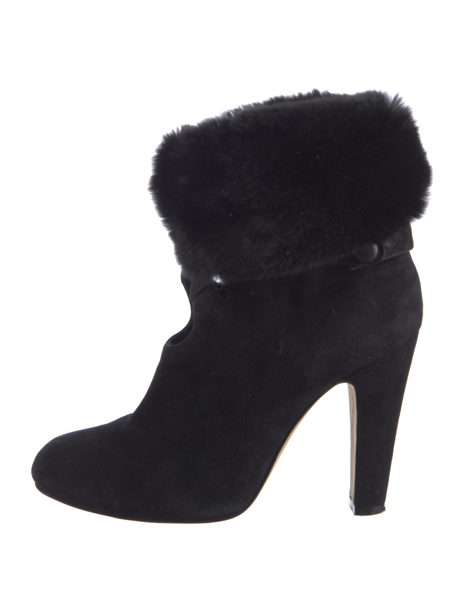 Sarah Flint Suede Fur Trim Boots
