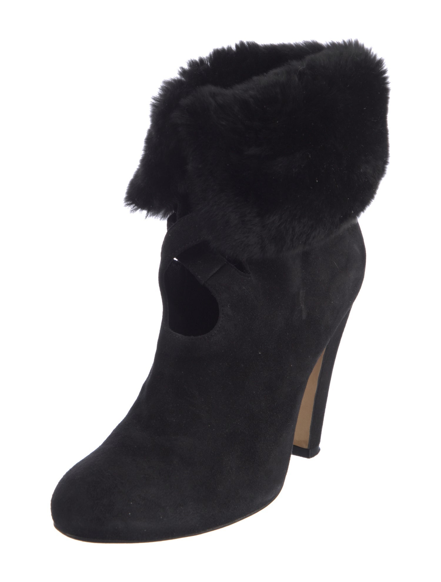 Sarah Flint Suede Fur Trim Boots