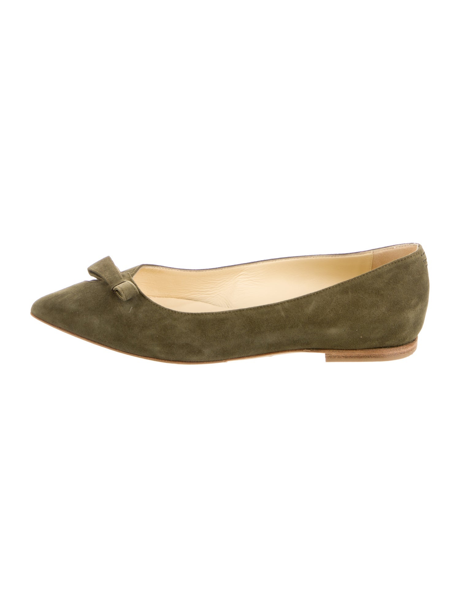 Sarah Flint Suede Bow Accents Ballet Flats