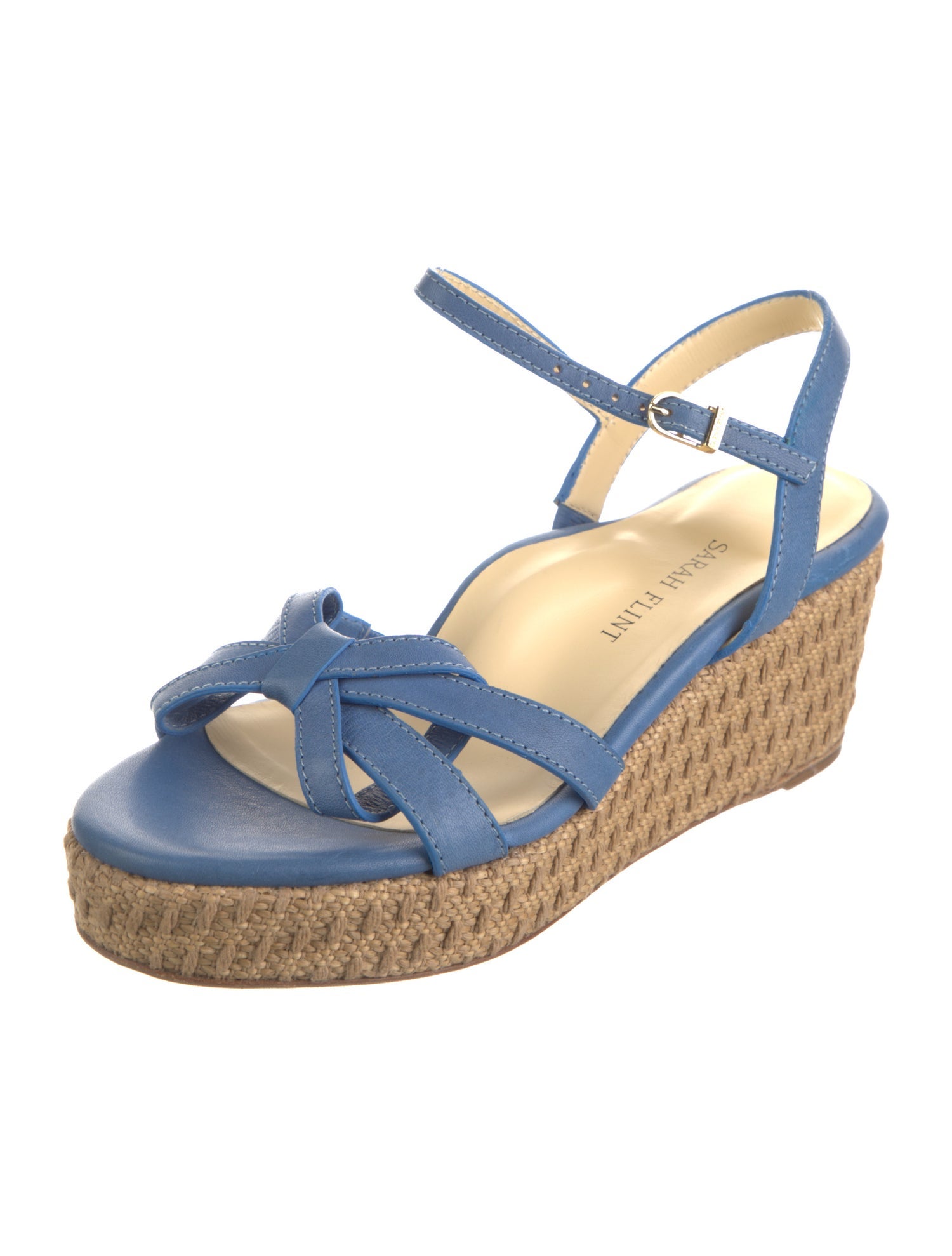 Sarah Flint Leather Bow Accents Espadrilles