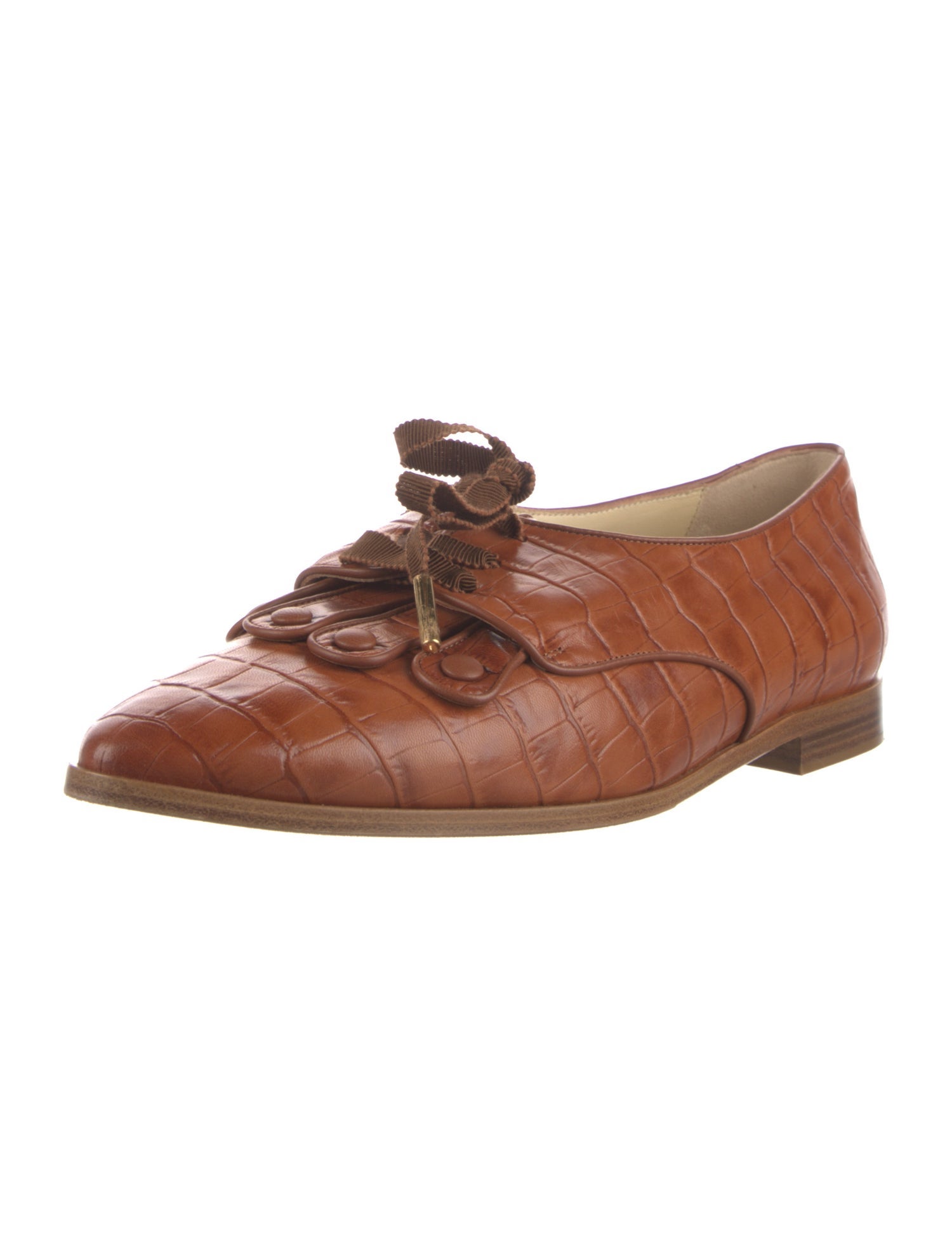 Sarah Flint Embossed Leather Oxfords