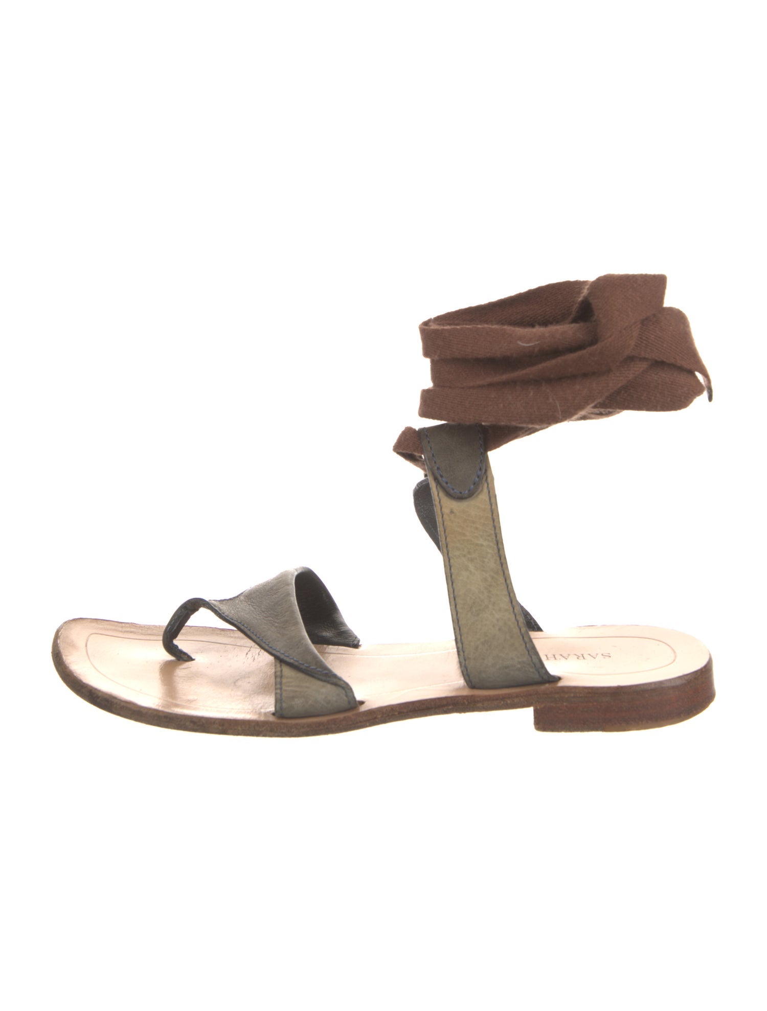 Sarah Flint Leather Printed Gladiator Sandals