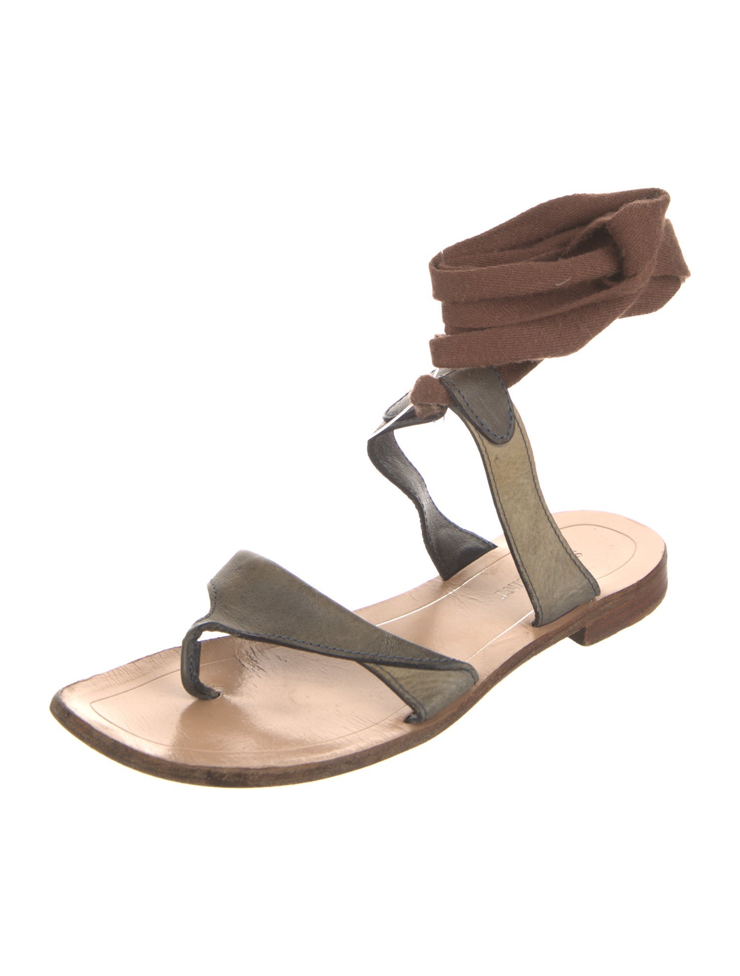 Sarah Flint Leather Printed Gladiator Sandals