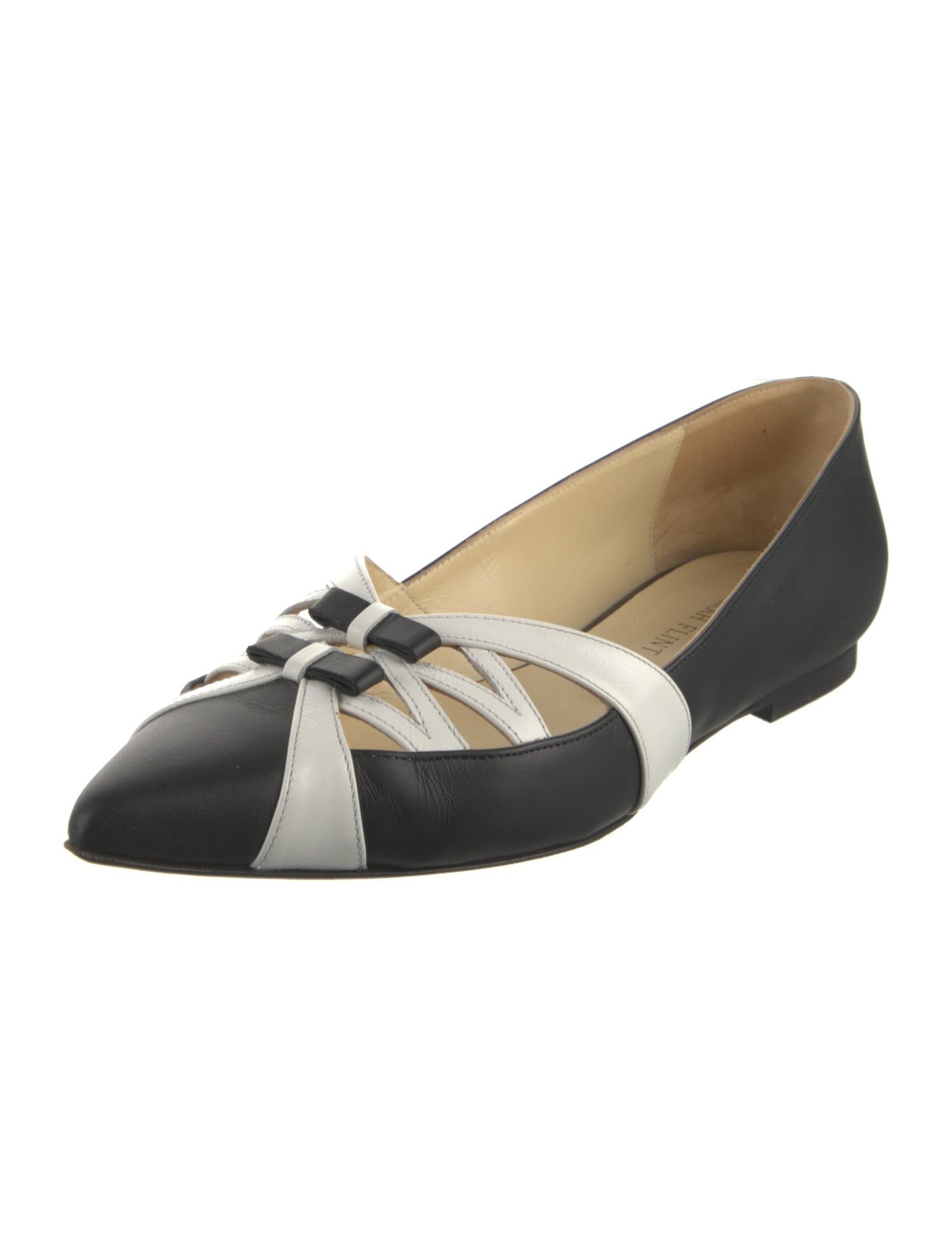 Sarah Flint Leather Colorblock Pattern Ballet Flats
