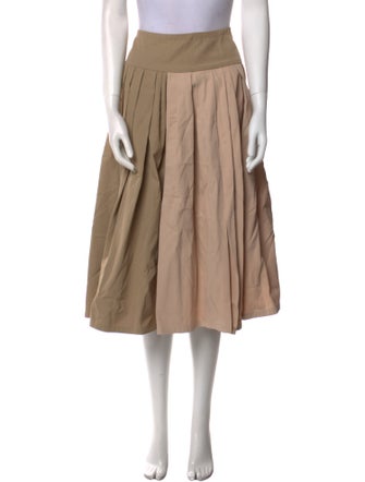 Sara Lanzi Pleated Accents Midi Length Skirt