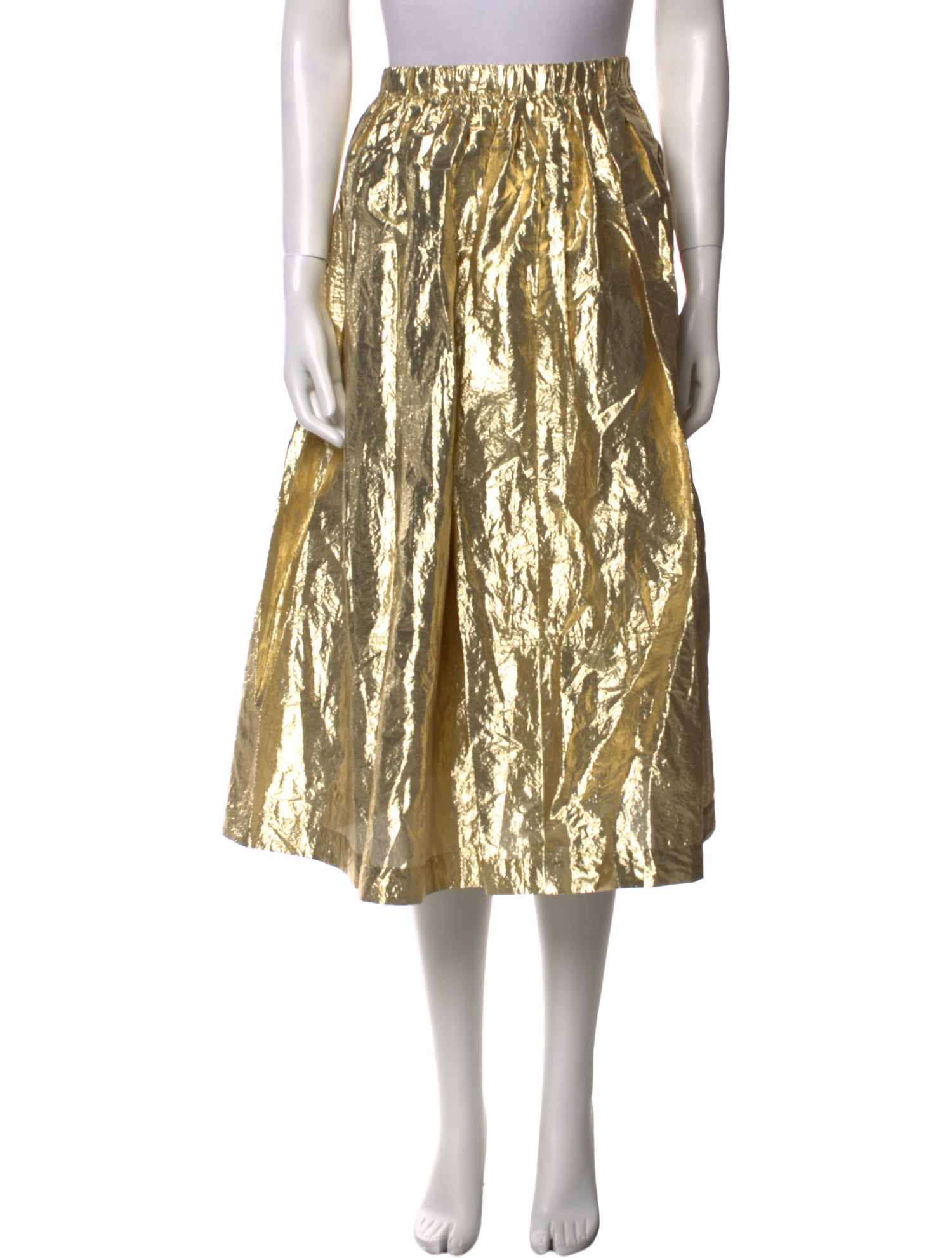 Sara Lanzi Pleated Accents Midi Length Skirt