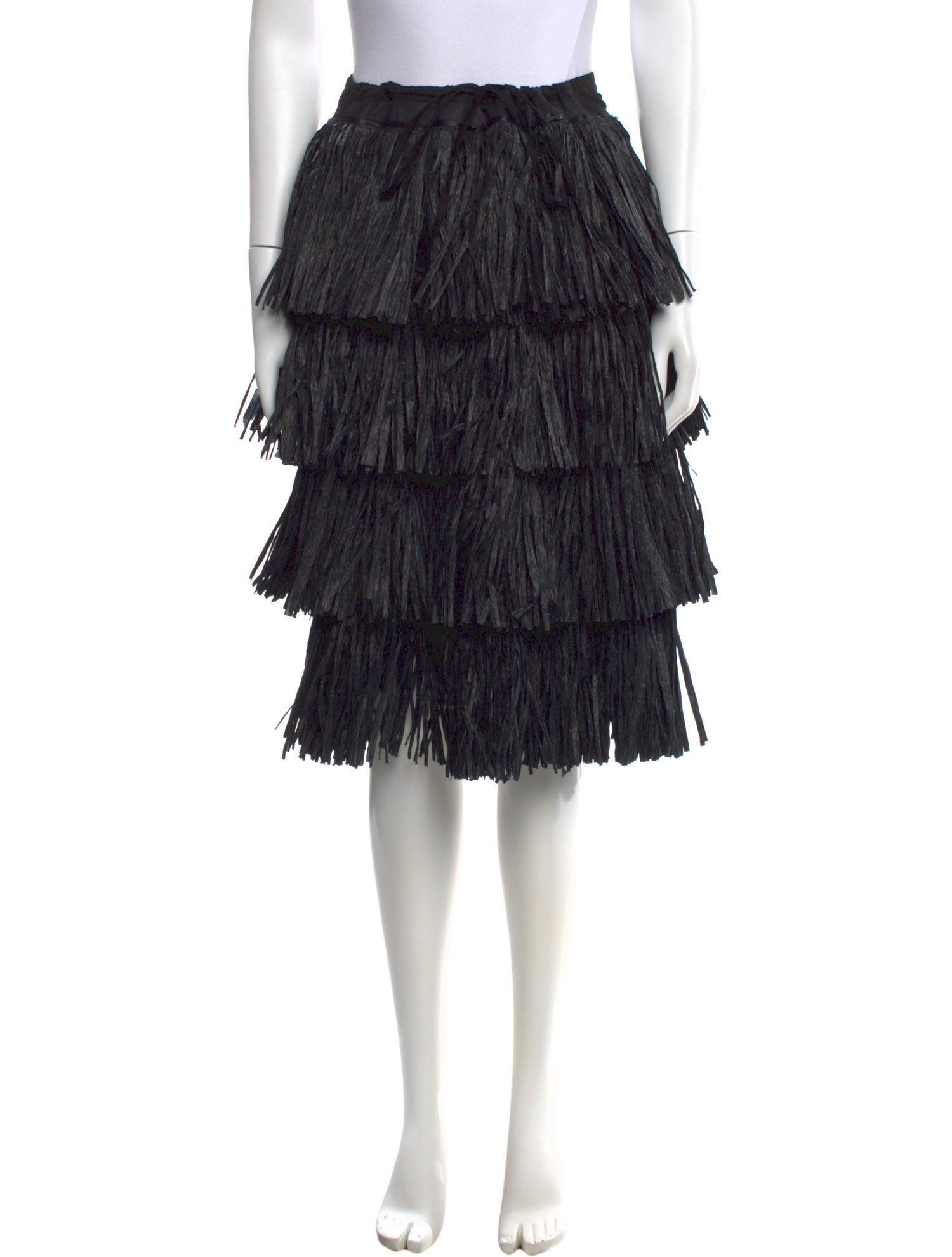 Sara Lanzi Raffia Knee-Length Skirt