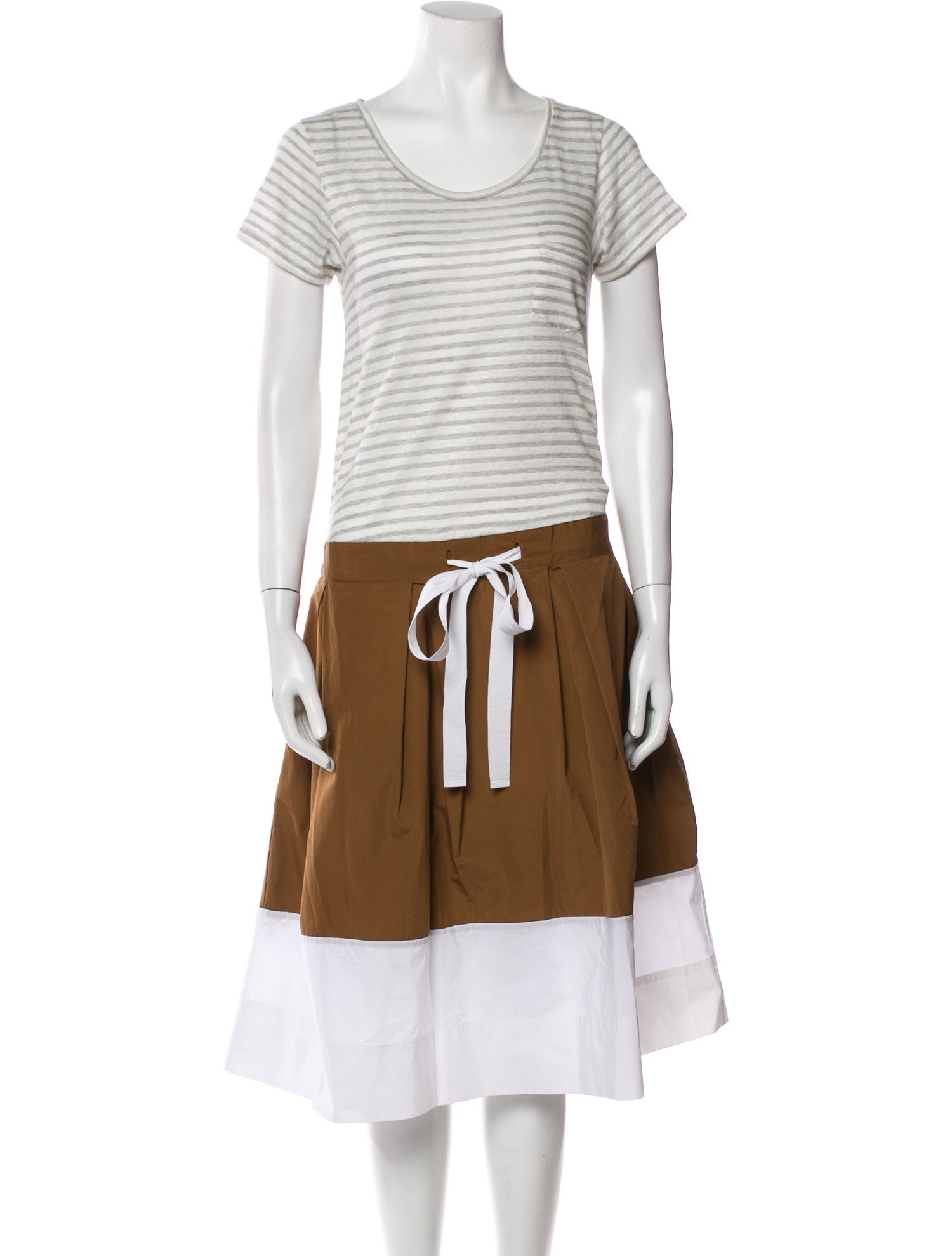 Sara Roka Striped Midi Length Dress