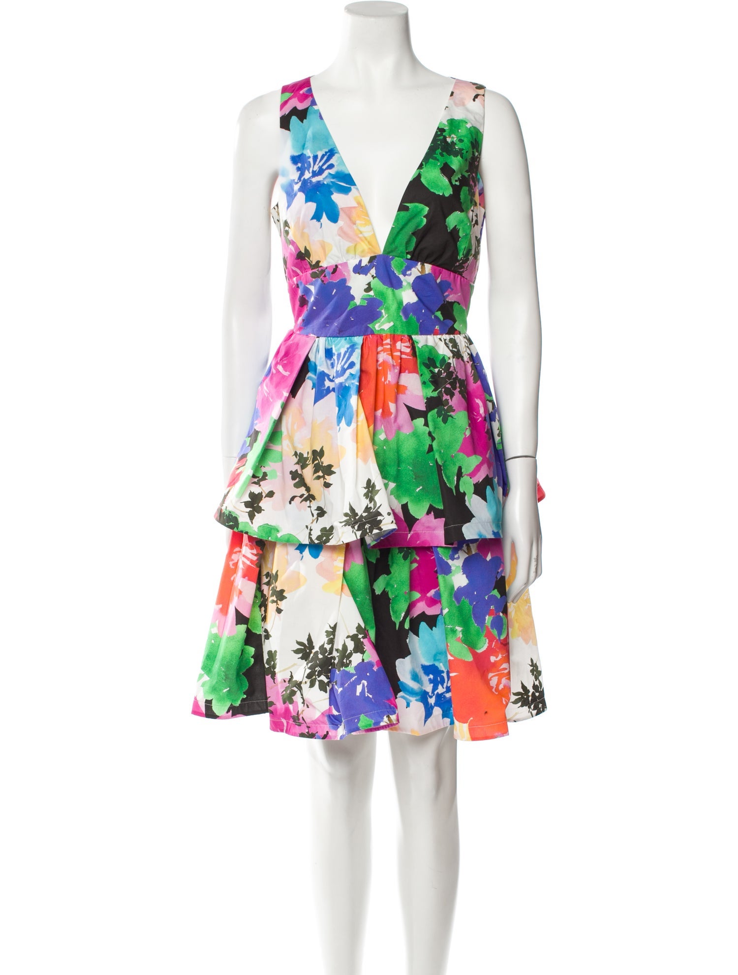 Sara Roka Floral Print Knee-Length Dress