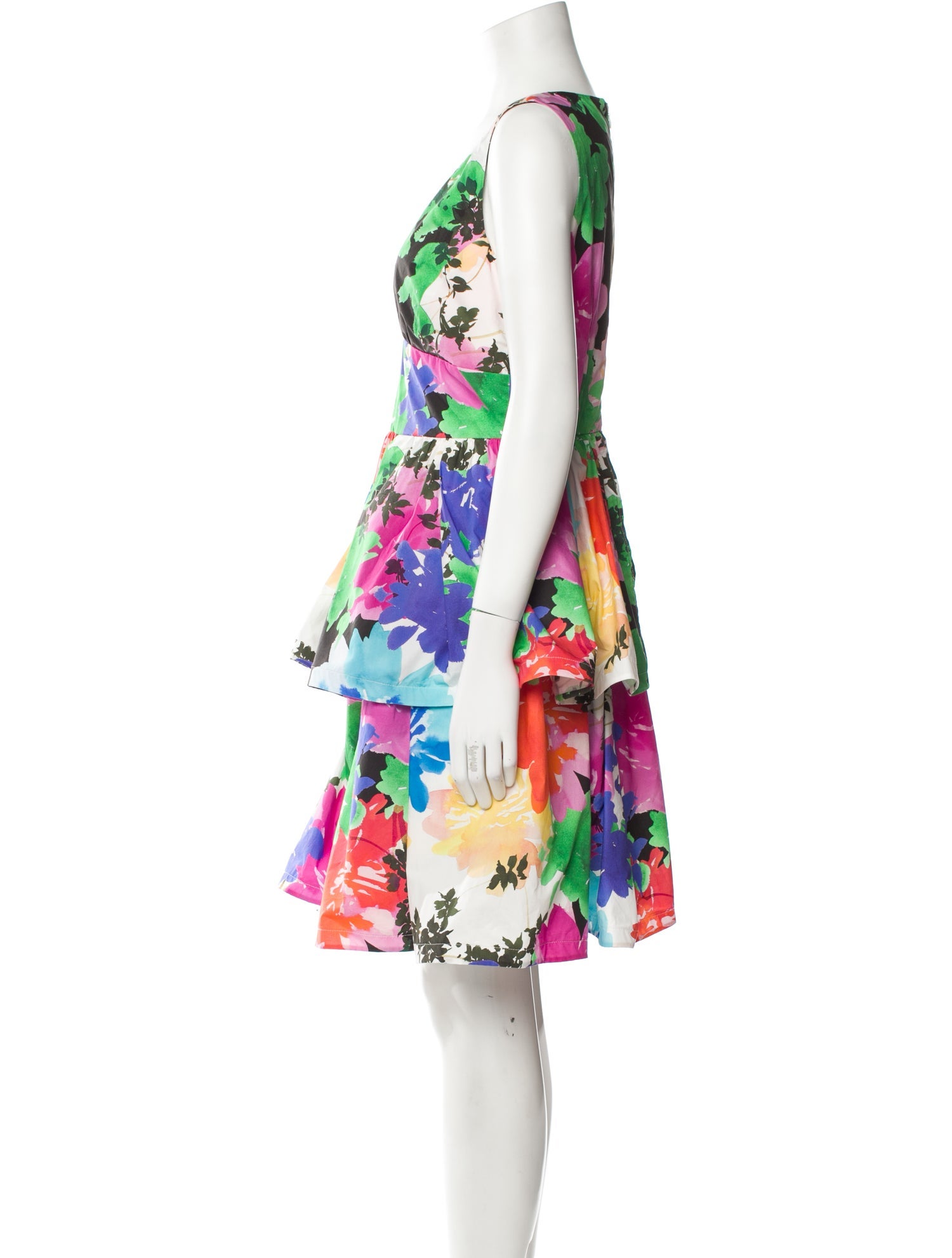 Sara Roka Floral Print Knee-Length Dress