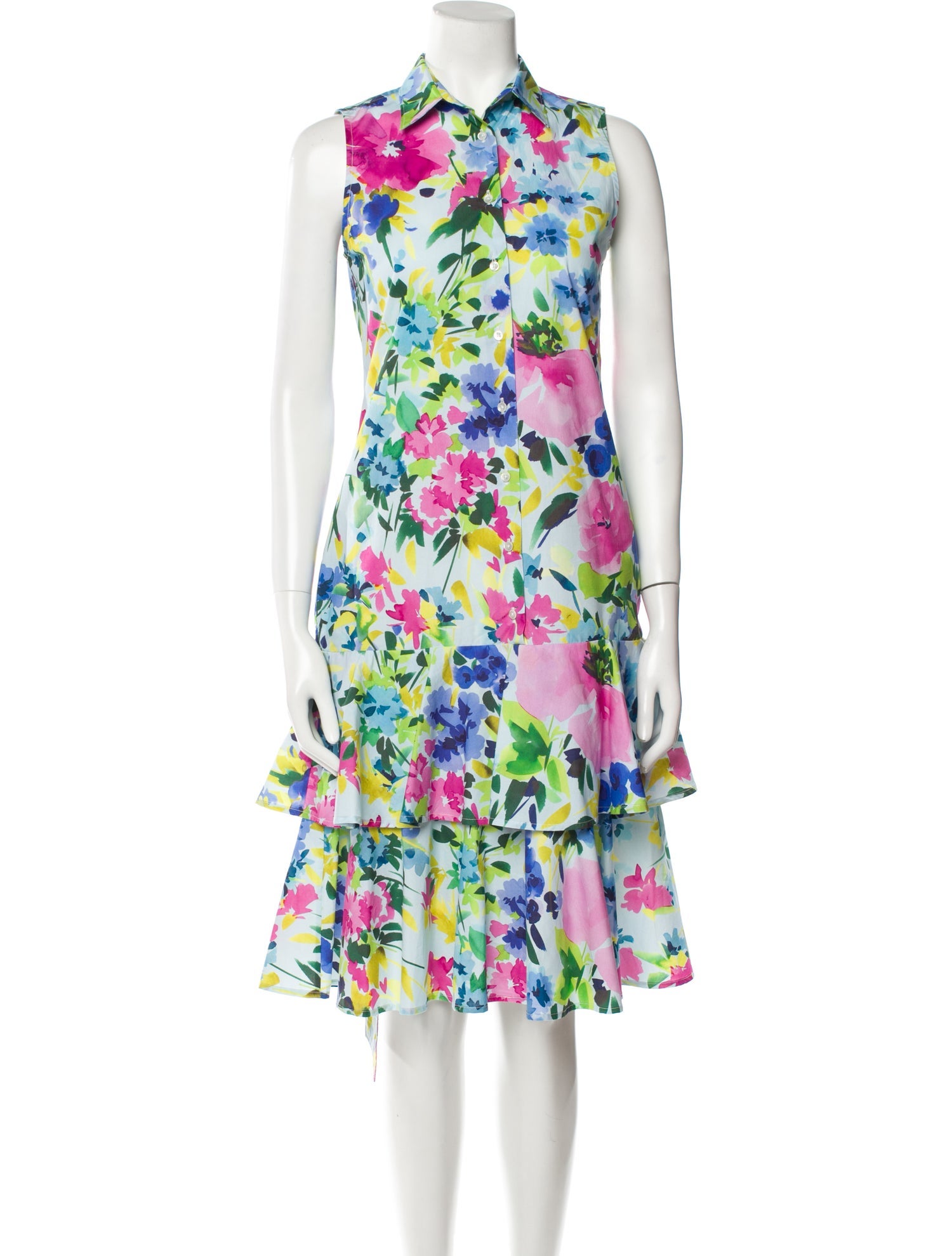 Sara Roka Floral Print Midi Length Dress