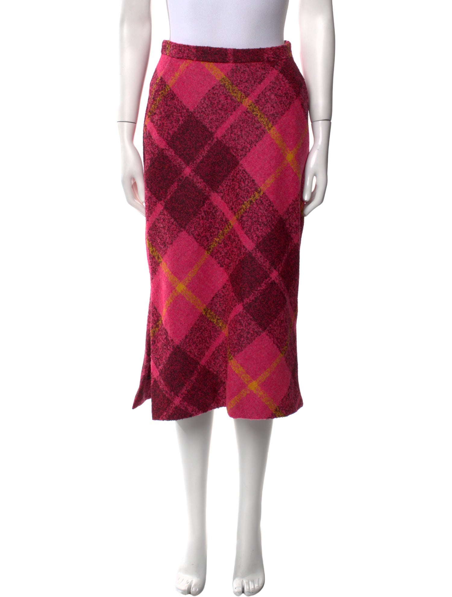 Sara Roka Plaid Print Midi Length Skirt w/ Tags