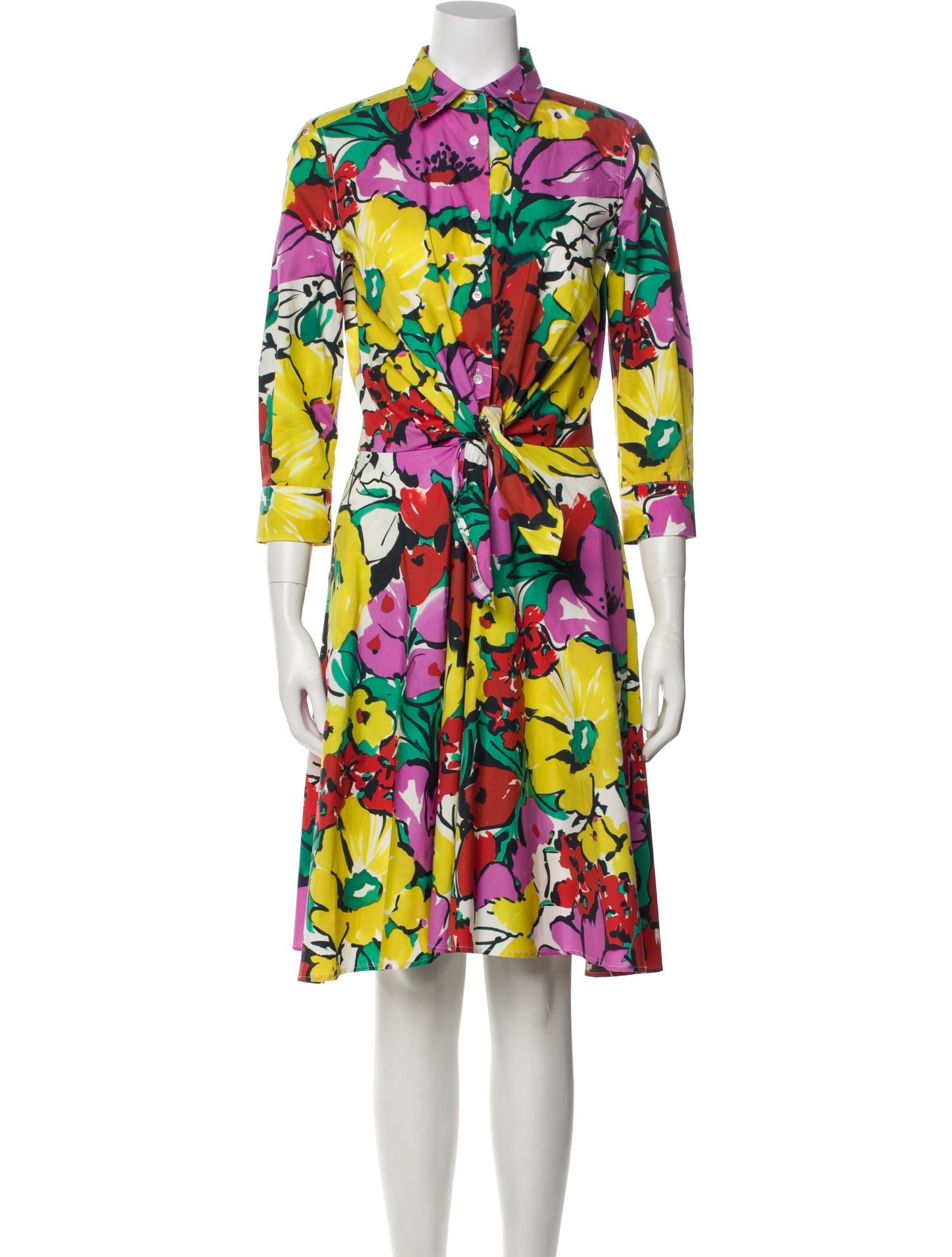 Sara Roka Floral Print Knee-Length Dress w/ Tags
