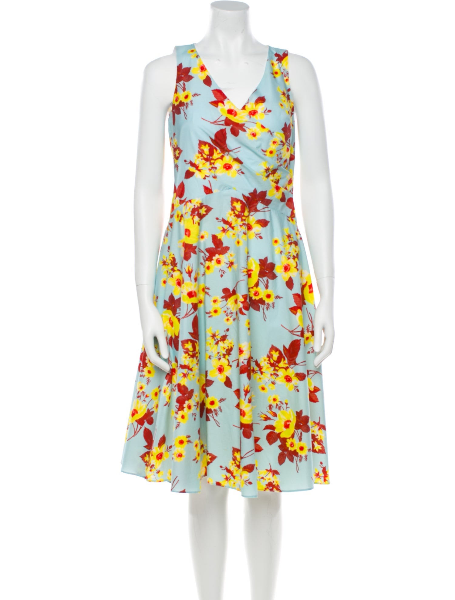 Sara Roka Floral Print Knee-Length Dress