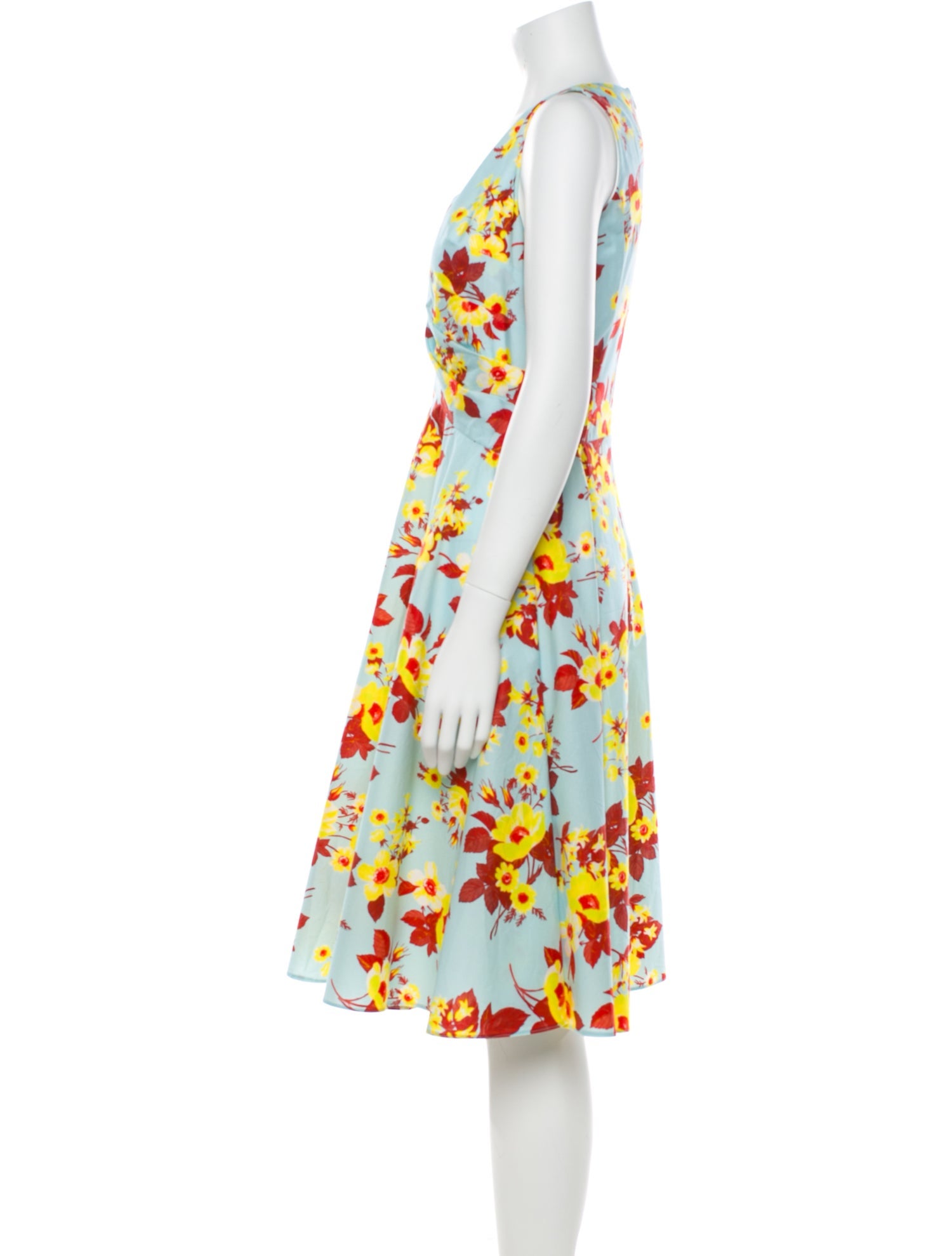 Sara Roka Floral Print Knee-Length Dress