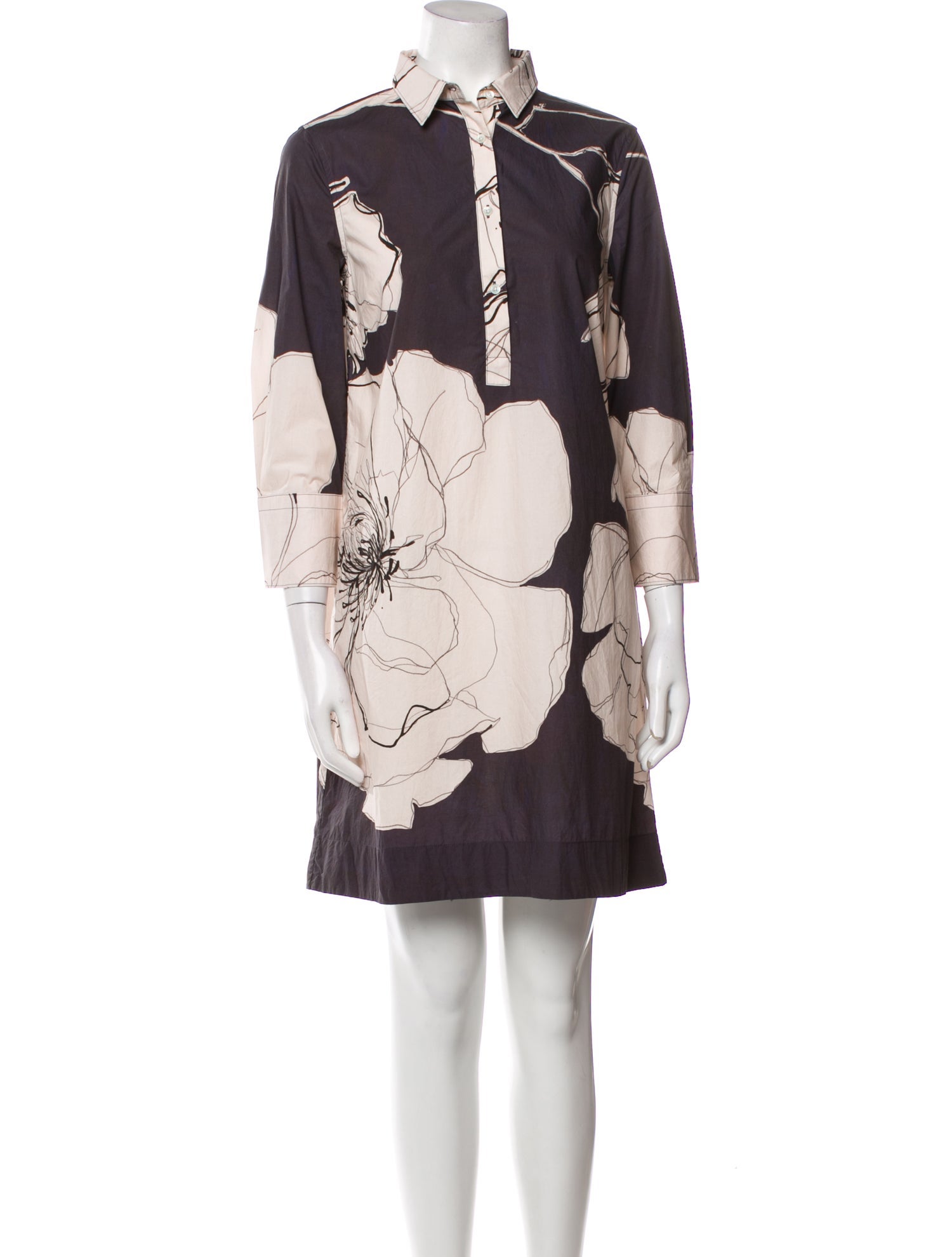 Sara Roka Floral Print Knee-Length Dress