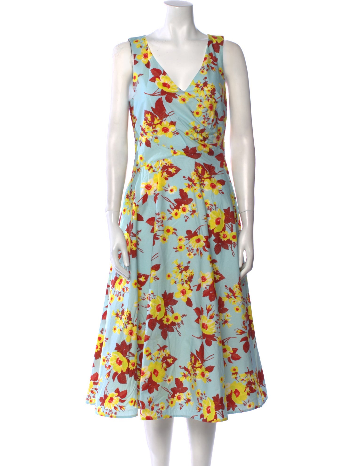 Sara Roka Floral Print Midi Length Dress w/ Tags