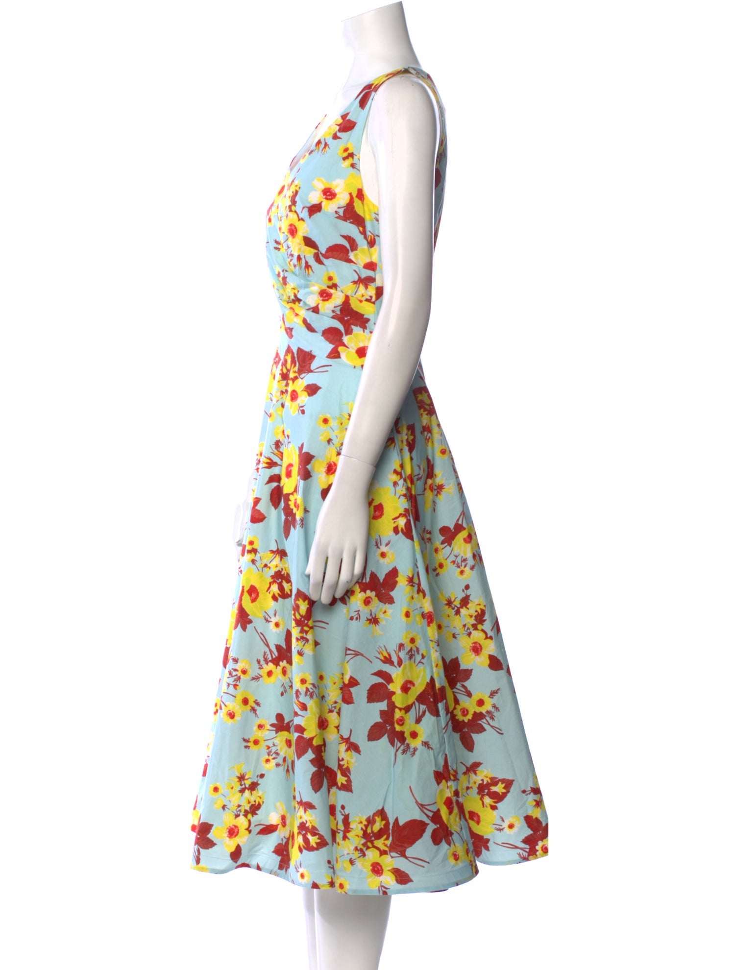 Sara Roka Floral Print Midi Length Dress w/ Tags