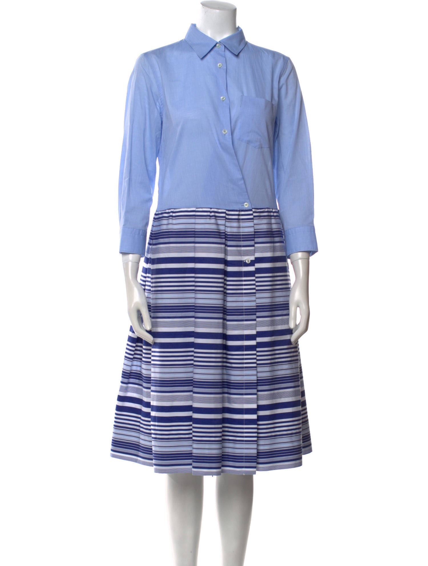 Sara Roka Striped Knee-Length Dress