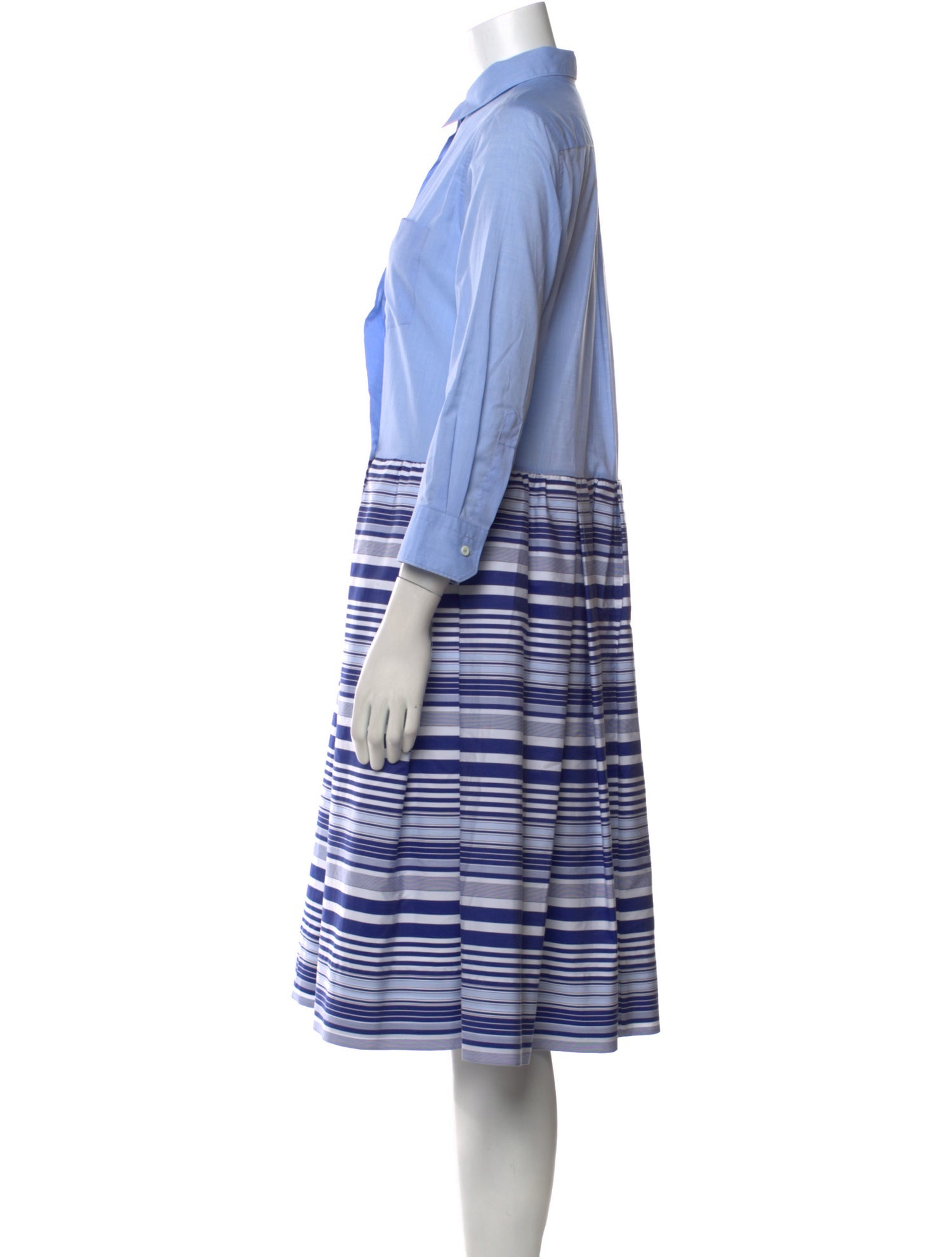 Sara Roka Striped Knee-Length Dress