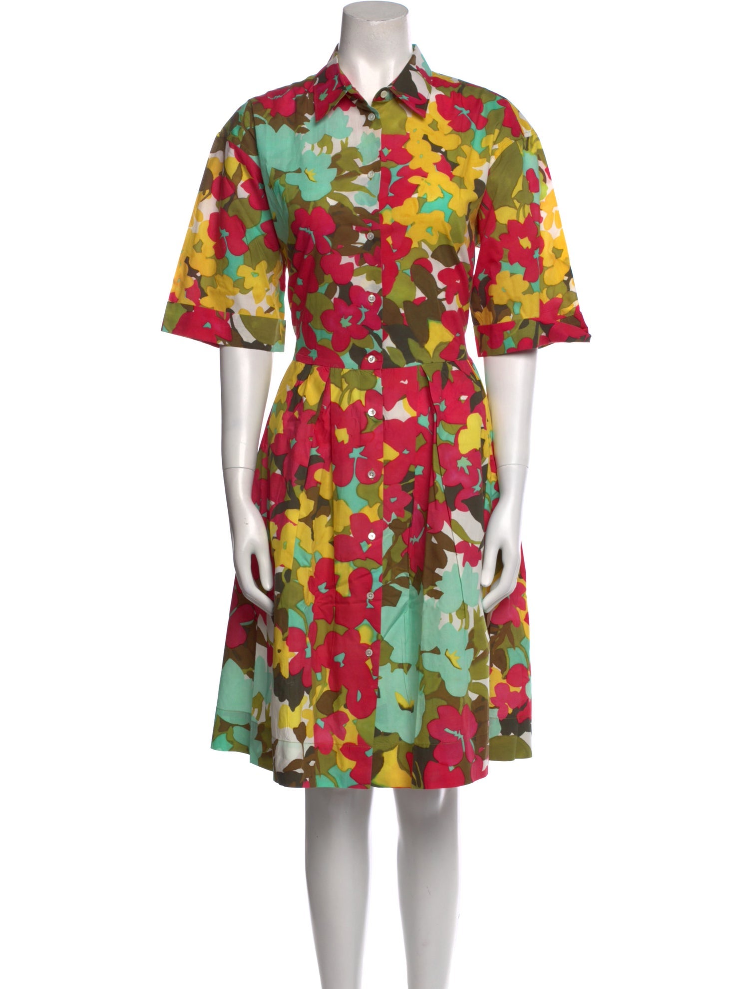 Sara Roka Floral Print Knee-Length Dress
