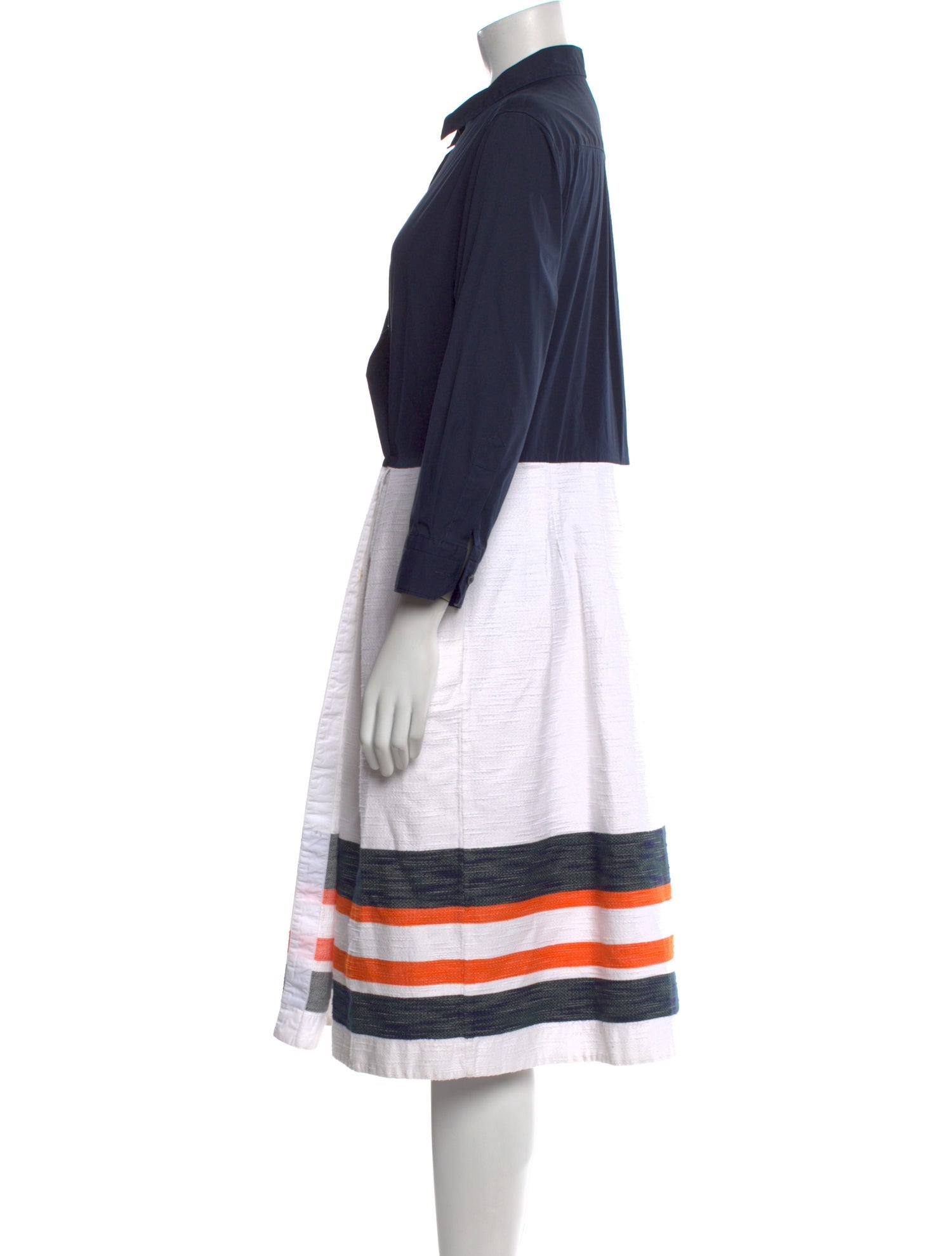 Sara Roka Striped Midi Length Dress