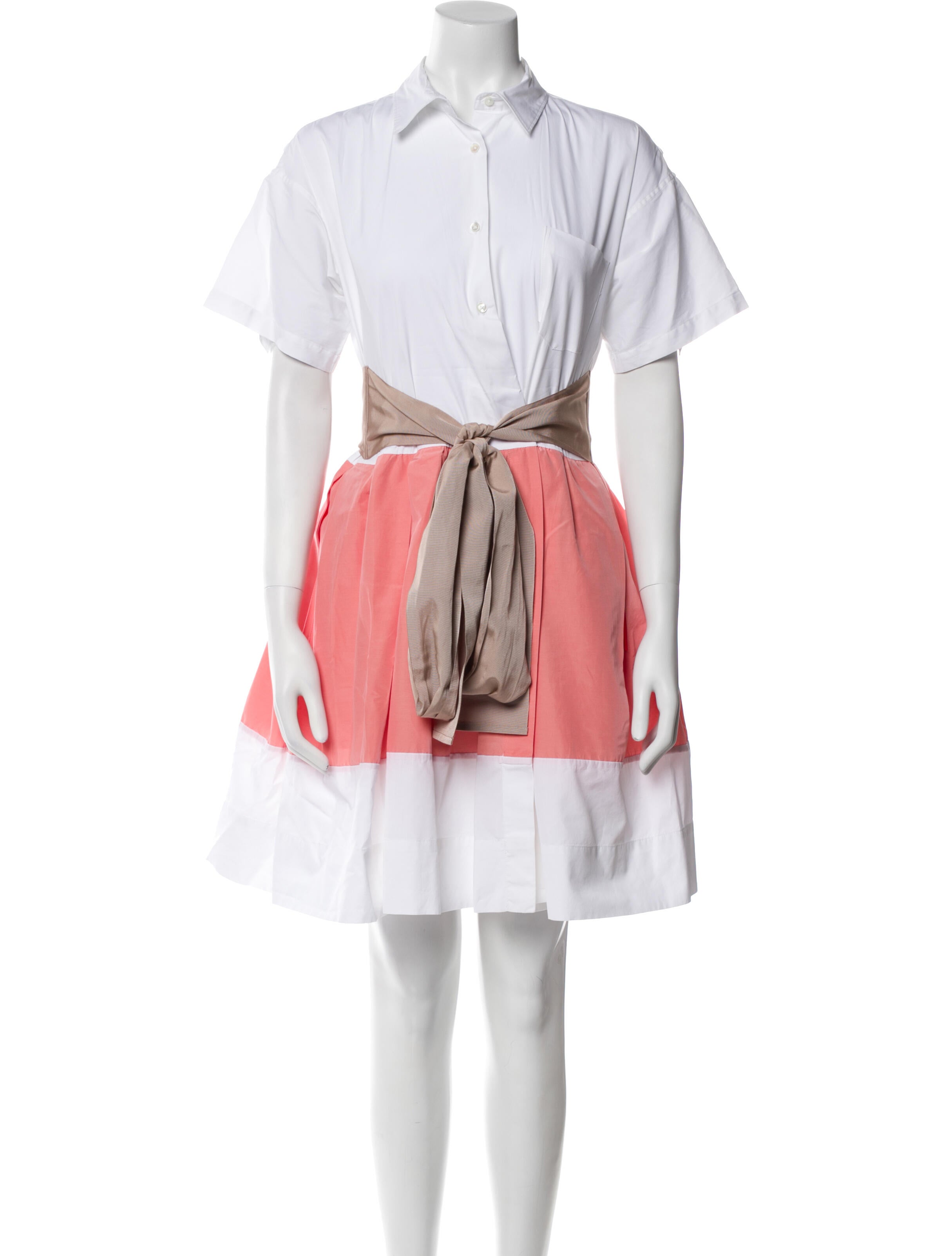 Sara Roka Colorblock Pattern Knee-Length Dress