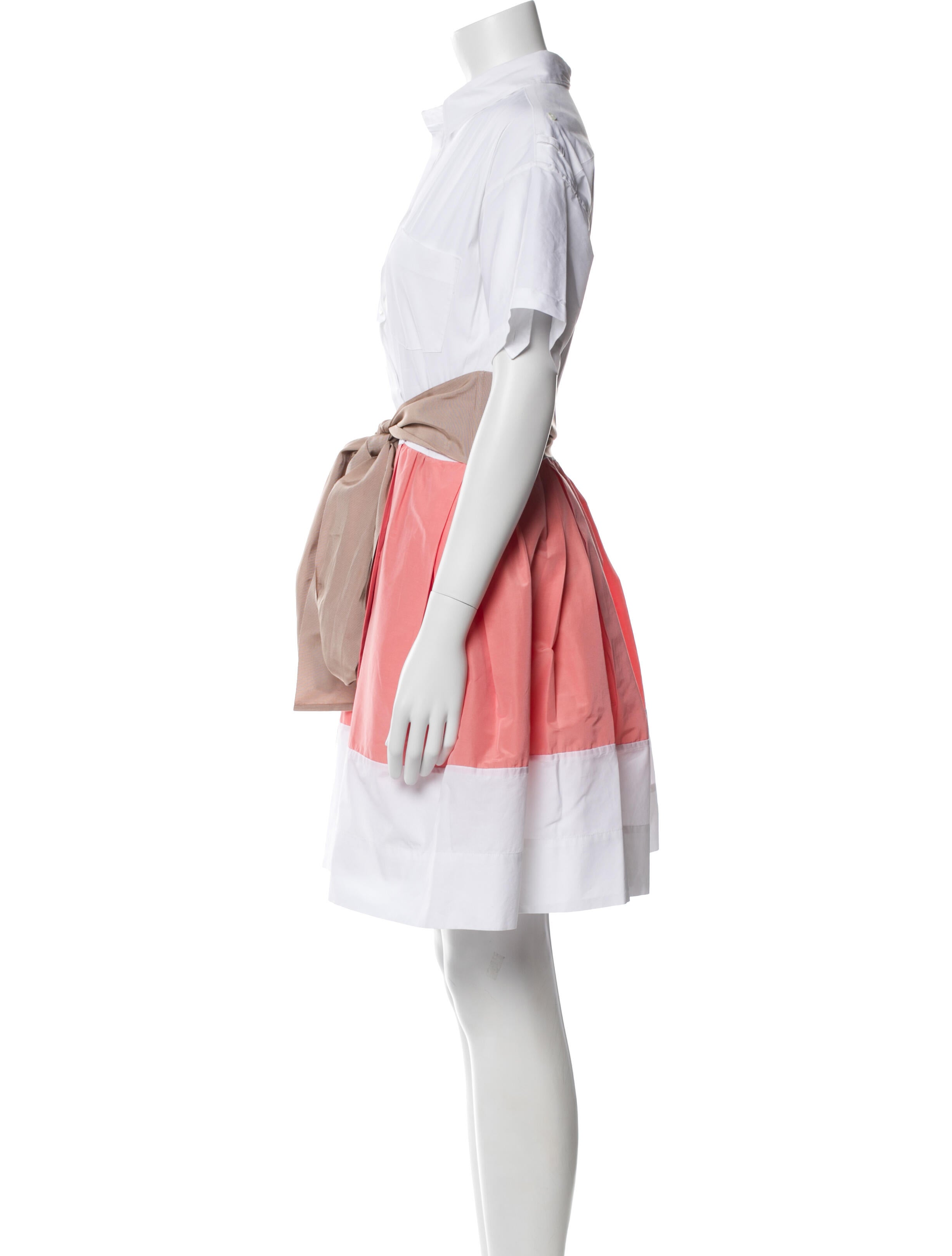 Sara Roka Colorblock Pattern Knee-Length Dress