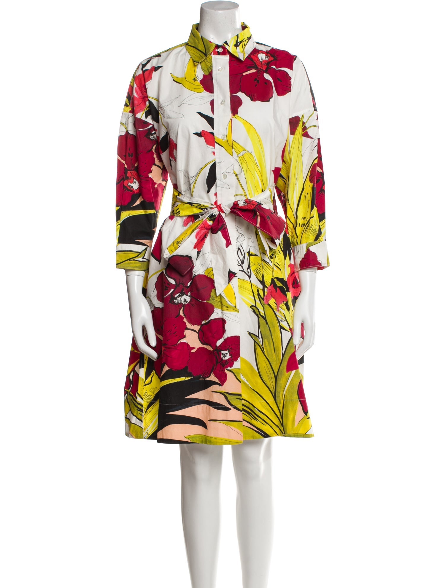 Sara Roka Floral Print Knee-Length Dress