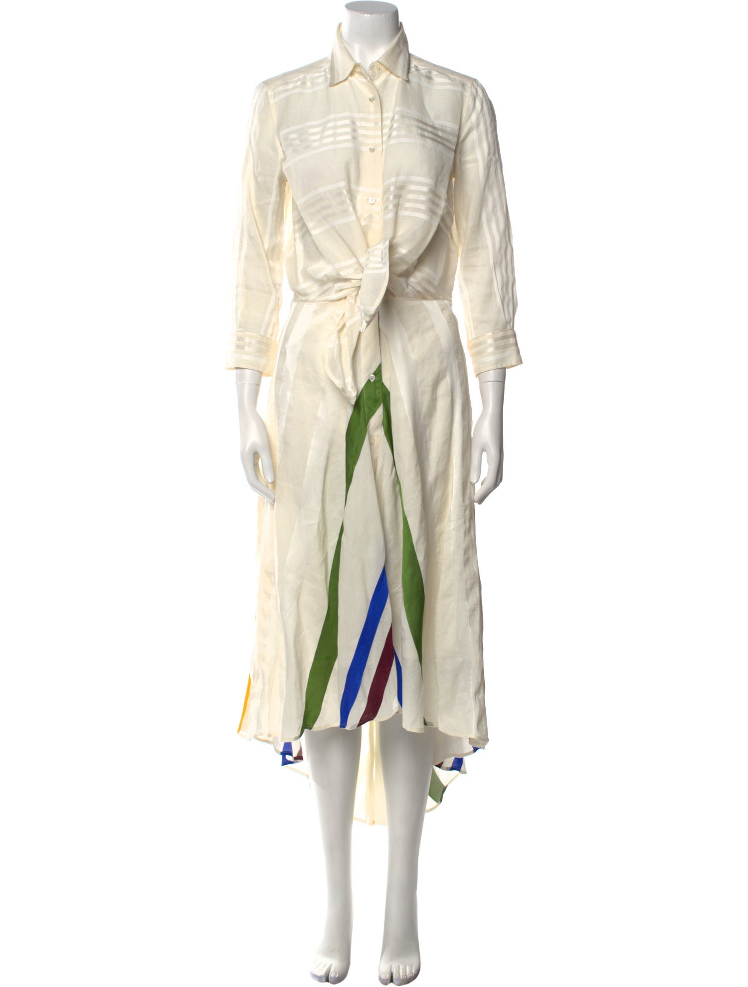 Sara Roka Striped Midi Length Dress