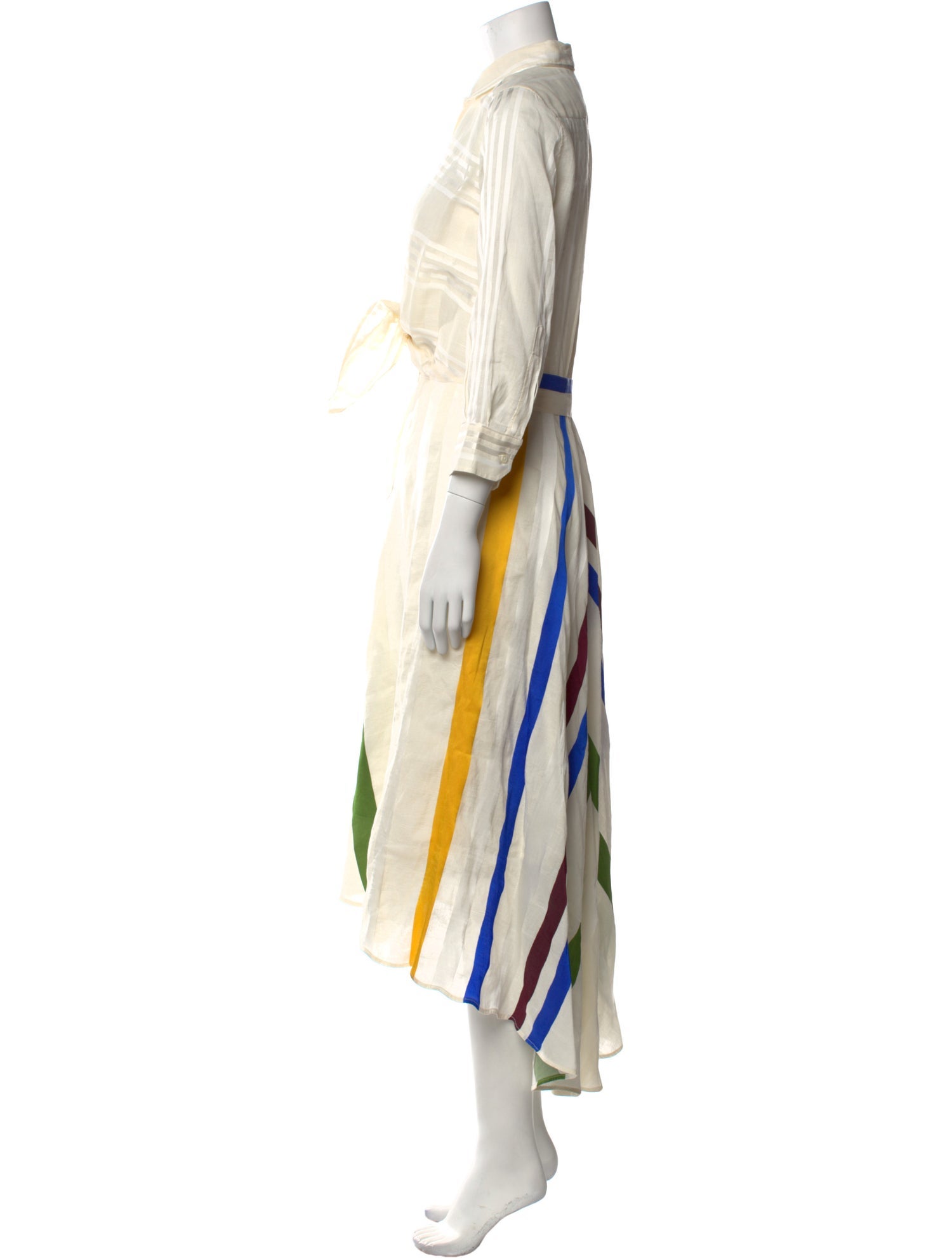 Sara Roka Striped Midi Length Dress