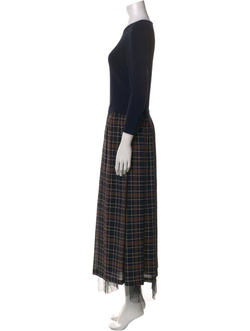 Sara Roka Plaid Print Long Dress