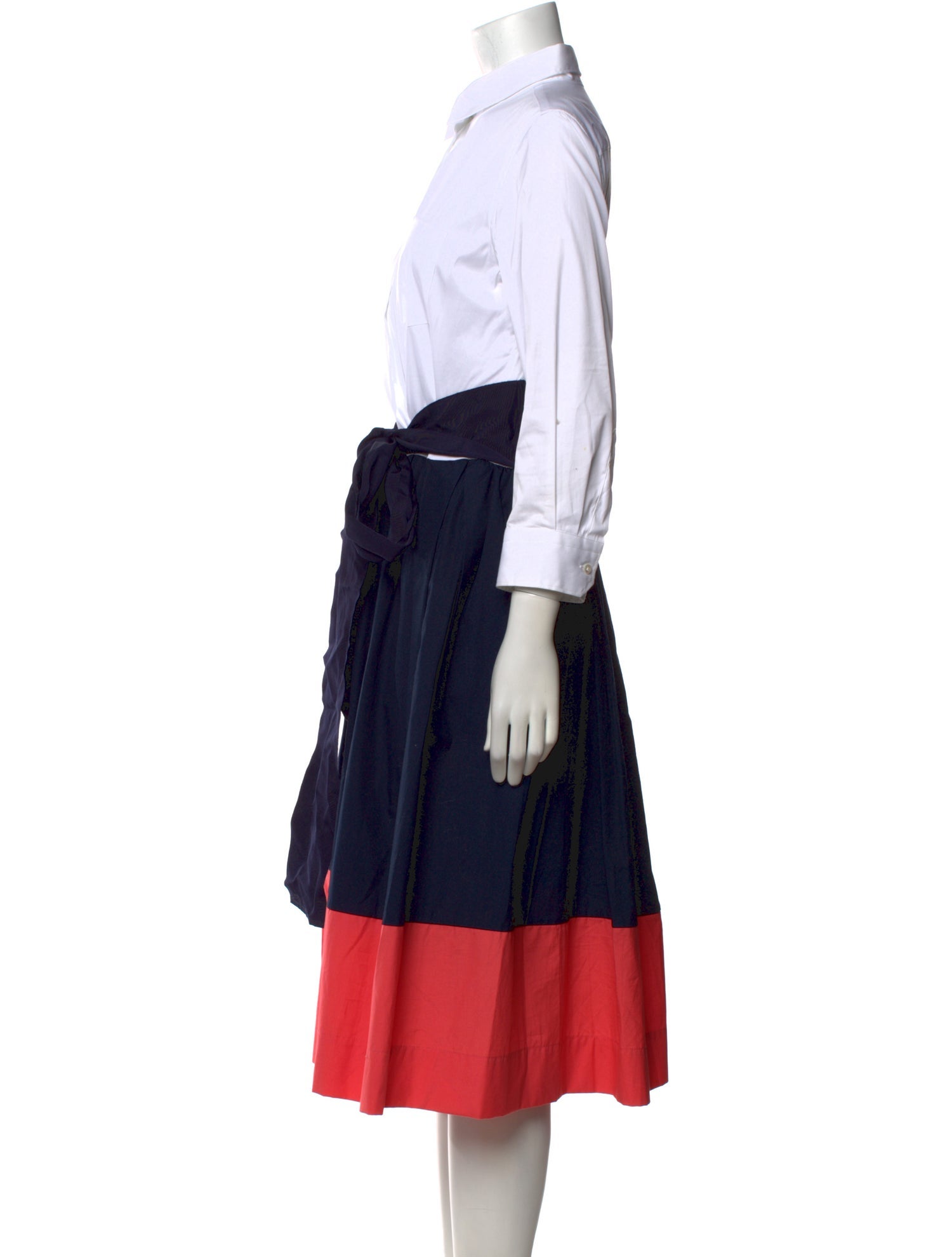 Sara Roka Colorblock Pattern Midi Length Dress