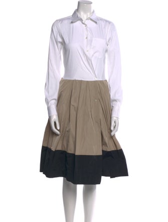 Sara Roka Colorblock Pattern Midi Length Dress