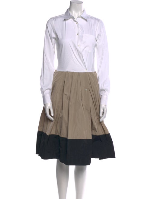 Sara Roka Colorblock Pattern Midi Length Dress