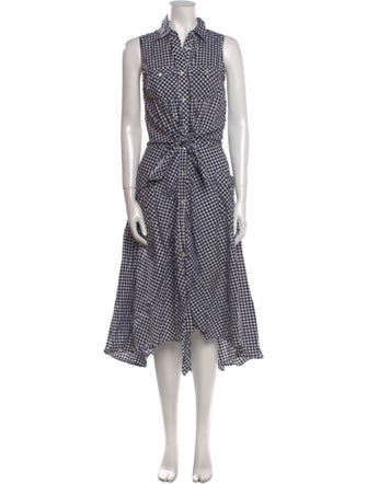 Sara Roka Plaid Print Long Dress