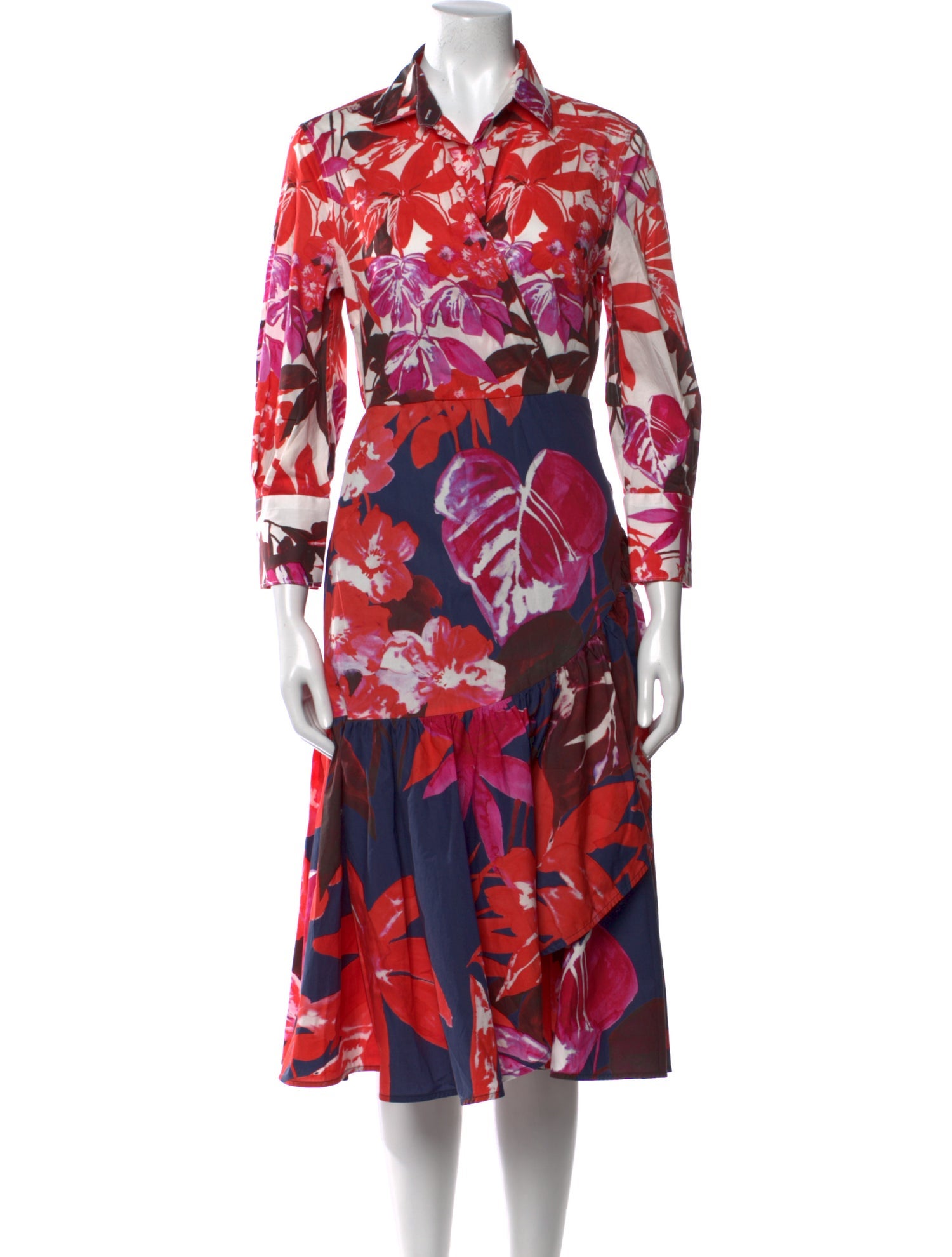 Sara Roka Floral Print Midi Length Dress w/ Tags