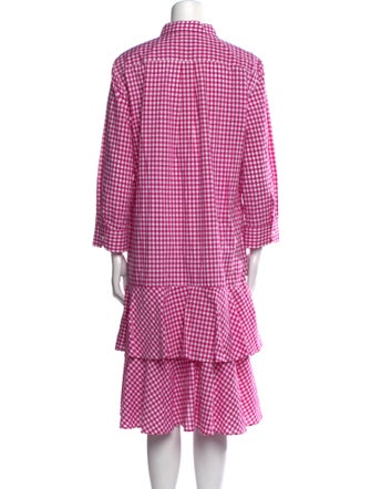 Sara Roka Plaid Print Midi Length Dress
