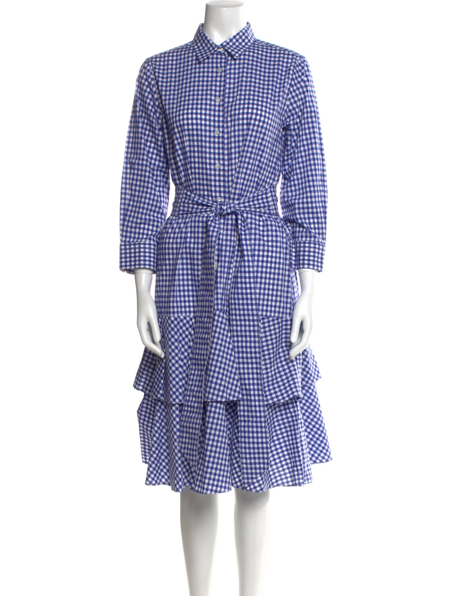 Sara Roka Plaid Print Midi Length Dress