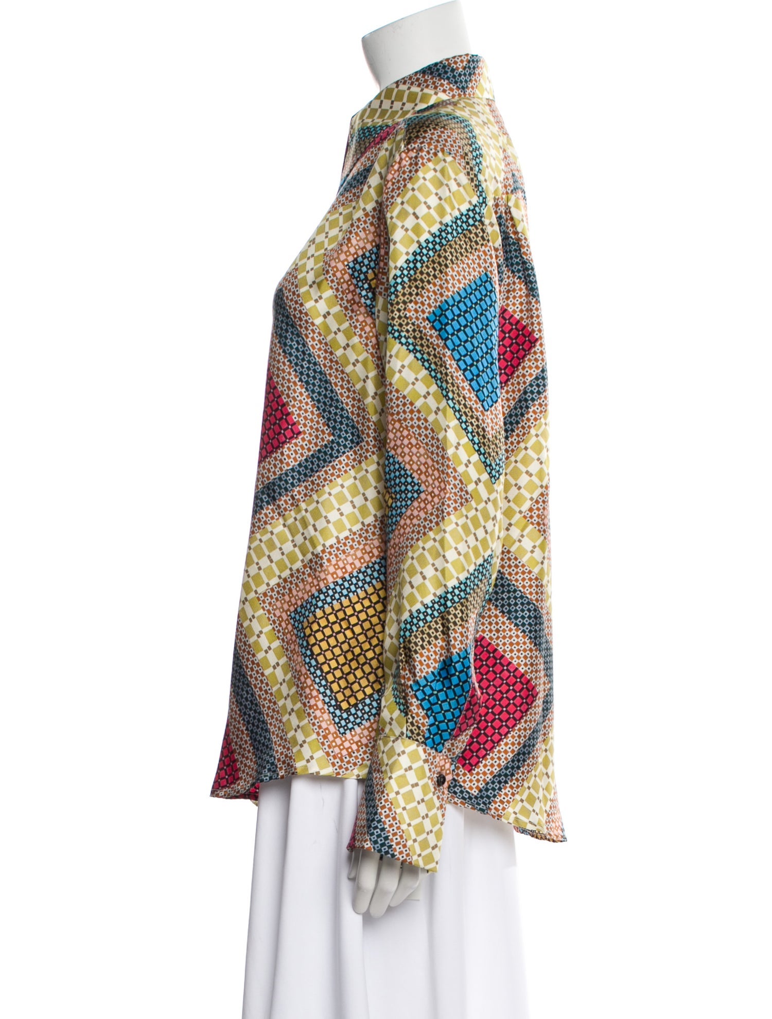 Sara Roka Silk Printed Blouse w/ Tags